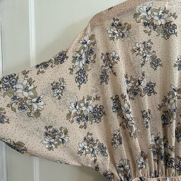 Revolve superdown pink floral tie front jessie romper - Picture 6 of 11